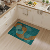 Geometric Modern Teal Orange Abstract Geometric Area Rug
