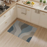 Blue and Teal Abstract Blue Wave Area Rug
