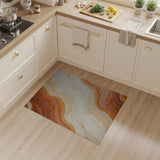 Wavy Terracotta Abstract Area Rug