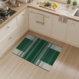 Bold Green and Cream Striped Area Rug