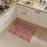 Playful Strawberry Orange Lemon Pink Fruit Pattern Rug