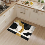 Black Gold Abstract Area Rug