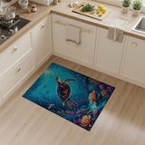 Sea Turtle Coral Reef Underwater Area Rug