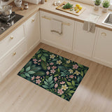 Pink Blossom Fern Palm Leaf Area Rug