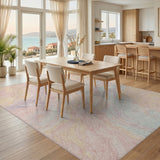 Pastel Pink Marble Swirl Area Rug