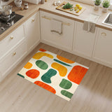 Abstract Orange Green Shapes Area Rug