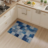 Blue and Teal Geometric Modern Modern Blue Geometric Abstract Area Rug
