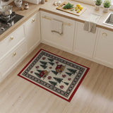 Rustic Woodland Cabins Area Rug