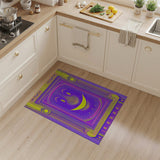 Vibrant Purple Smiley Face Cartoon Rug