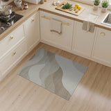 Abstract Area Wavy Beige Wavy Abstract Area Rug