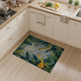Green Dinosaur Jungle Kids Area Rug