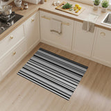 Bold Vertical Black White Striped Area Rug
