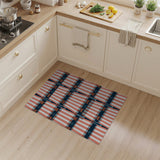 Red Striped Awning Cafe Area Rug