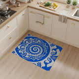 Intricate Blue Persian Swirl Area Rug