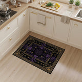 Purple Art Nouveau Floral Area Rug