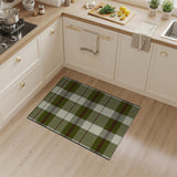 Rustic Farmhouse Green Plaid Checkered Area Rug