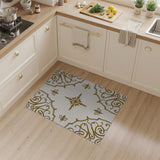 Traditional Persian Gold and Silver Ornate Gold Medallion Persian Area Rug