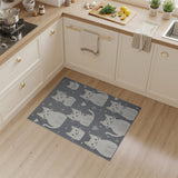 Adorable Grey Kitten Heart Area Rug