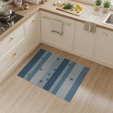 Coastal Beach Blue and Teal Coastal Blue Starfish Striped Area Rug