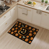 Playful Jack-O'-Lantern Halloween Pumpkin Rug