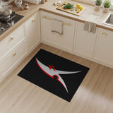 Fiery Red Flame Geometric Area Rug