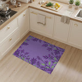 Purple Foliage Frame Area Rug