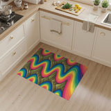 Multi-color and Patterns Vibrant Rainbow Waves Area Rug