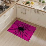Bold Black Spider Silhouette Pink Area Rug