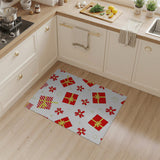 Festive Red Gift Boxes Area Rug