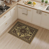 Beige and Neutral Ornate Beige Persian Medallion Area Rug