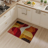 Vibrant Geometric Abstract Area Rug in Red Orange