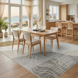 Abstract Area Abstract Beige Wave Area Rug