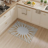 Geometric Modern Orange Sunburst Geometric Area Rug
