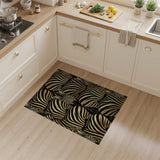 Luxury Black Gold Zebra Pattern Area Rug