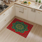 Crimson Red Persian Mandala Area Rug