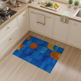 Blue and Teal Geometric Modern Bold Blue Geometric Abstract Area Rug