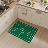 Geometric Modern Green Soccer Field Area Rug
