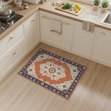 Medallion Blue and Teal Navy Blue Traditional Persian Medallion Rug
