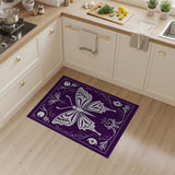 Purple Butterfly Floral Area Rug