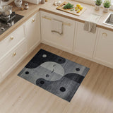 Yin-Yang Smiley Face Geometric Area Rug