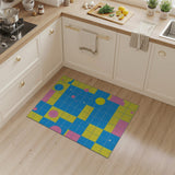 Geometric Modern Vibrant Multi-Color Geometric Grid Area Rug