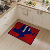 Texas Lone Star Patriotic Distressed Rug