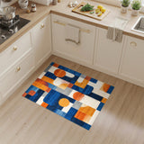 Bold Geometric Blue Orange Area Rug