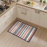 Red Blue Tribal Striped Area Rug