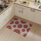 Bold Red Starburst Floral Area Rug