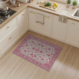 Pink Ornate Pink Floral Persian Area Rug