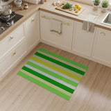 Vibrant Green Yellow Striped Area Rug
