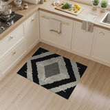 Black and White Geometric Modern Black White Geometric Diamond Area Rug