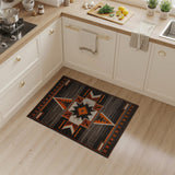 Charcoal Orange Southwestern Geometric Area Rug