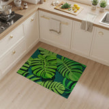 Vibrant Monstera Leaf Green Area Rug